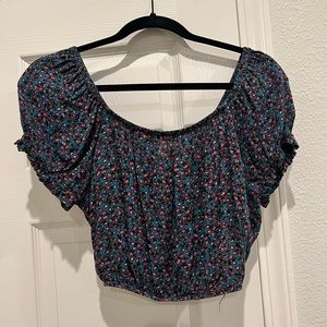 Sky & Sparrow Off the Shoulder Crop Top